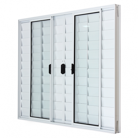 Veneziana 6 Folhas sem Grade 100x120cm Alumínio Branca Elegance ALIANCE