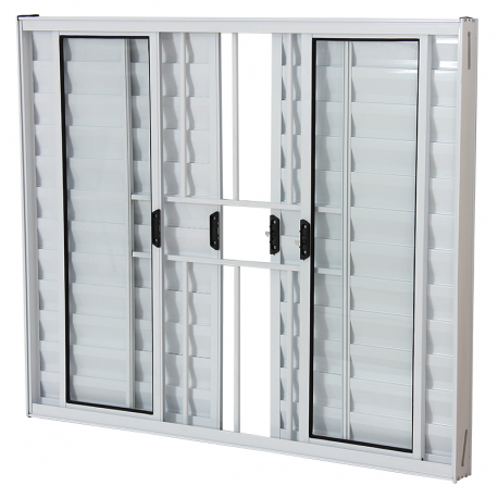 Veneziana 6 Folhas 100x120cm com Grade Alumínio Branco Elegance ALIANCE