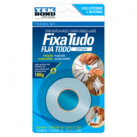 Fita Espuma Dupla Face 12mmx1,5m TEK BOND