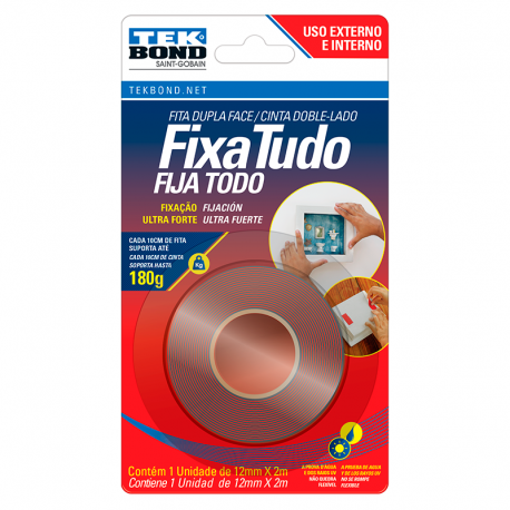 Fita Acrílica Dupla Face Externa 12mmx2m TEK BOND