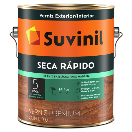 Verniz Base de Água Premium Brilhante Secagem Rápida Natural 3,6L SUVINIL