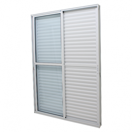 Porta Correr Veneziana 215x150cm Caribe Max Alumínio Branco PV3 JAP