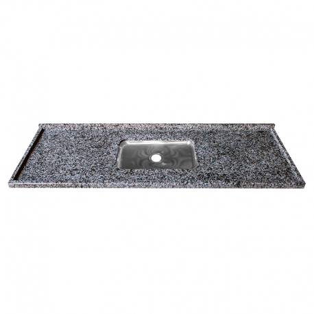 Pia Granito Borda Reta Dupla 122x57cm com Cuba Profundidade 14cm Ocre Itabira KASA
