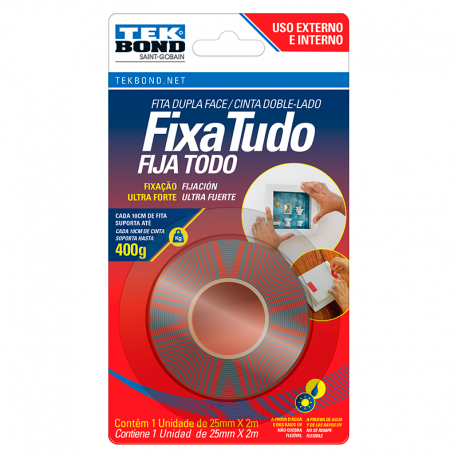 Fita Acrílica Dupla Face Externa 25mmx2m TEK BOND