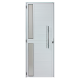 Porta Lambril com Visor Lateral Fechadura Rolete e Puxador Alumínio Branco Esquerda 210x080cm ALIANCE