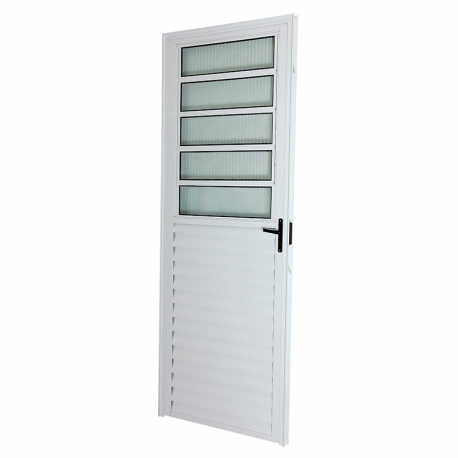 Porta Basculante 210x80cm Esquerda Alumínio Branco Absolut ALIANCE