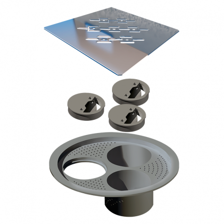 Grelha para Caixa Sifonada Quadrada Polida 150mm ELLEVE