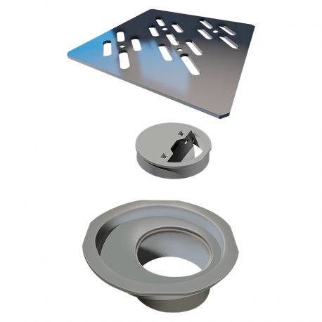 Grelha para Caixa Sifonada Quadrada Polida 100mm ELLEVE