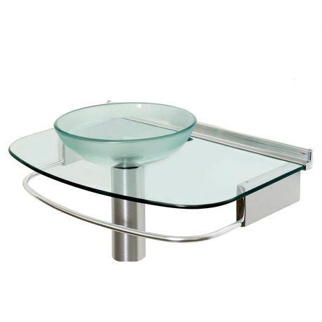 Lavabo 70x45,5cm Cris-Glass Quartzo com Cuba 978-4 CRIS-METAL