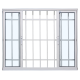Janela 4 Folhas Caribe Max 100x200cm com Grade Alumínio Branco J4 JAP