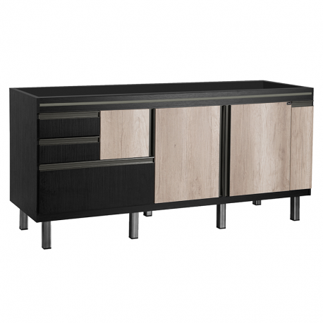 Gabinete New Elegance para Pia de 1,80m Nero e Barrique LOCATT