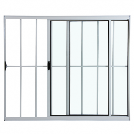 Janela 2 Folhas 100x100cm Alumínio Branco com Grade Elegance ALIANCE