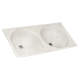 Tanque Duplo Marmofibra 102x50cm TM102BR Branco DECORALITA
