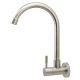 Torneira Cozinha Parede 1/4 Volta Bica Móvel Steel Inox 9501 STOC