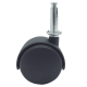 Rodízio Giratório Nylon Preto Haste 1.1/2" 25Kg LOYAL