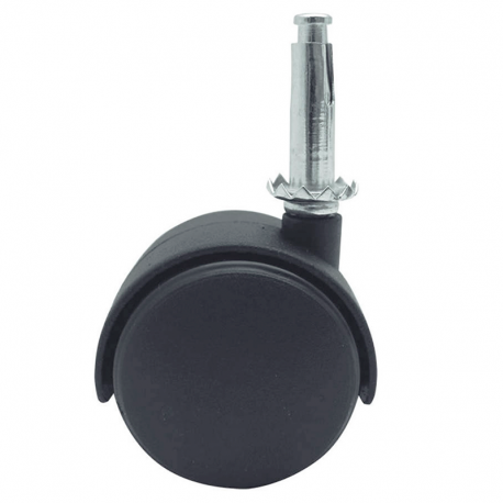 Rodízio Giratório Nylon Preto Haste 1.1/2" 25Kg LOYAL