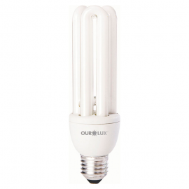 Lâmpada Eletrônica Fluorescente 3U 15W 127V Luz Amarela OUROLUX