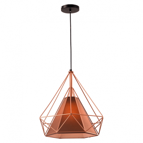 Pendente Aramado Piramidal 38cm Cobre e Café STARTEC