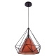 Pendente Aramado Piramidal 38cm Preto e Café STARTEC
