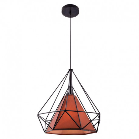 Pendente Aramado Piramidal 38cm Preto e Café STARTEC