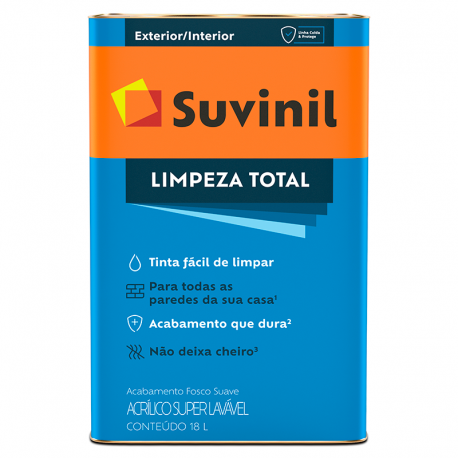 Tinta Látex Acrílico Premium Fosco Limpeza Total Branco 18L SUVINIL
