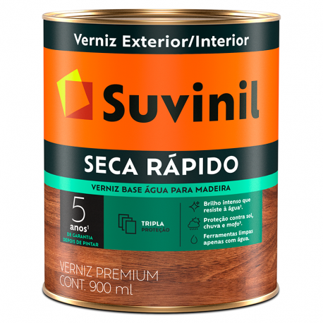 Verniz Base de Água Premium Brilhante Secagem Rápida Natural 0,9L SUVINIL