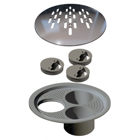 Grelha para Caixa Sifonada Redonda Polida 150mm ELLEVE