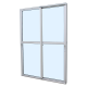 Porta de Correr 215x120cm com Fechadura Caribe Max Alumínio Branco PC2 JAP