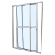 Porta de Correr 215x120cm com Fechadura Caribe Max Alumínio Branco PC2 JAP