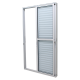 Porta Correr Veneziana 215x120cm com Fechadura Caribe Max Alumínio Branca PV3 JAP