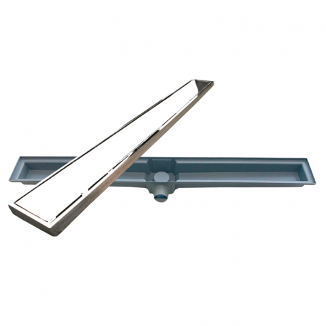 Caixa Coletora com Grelha Lisa e Porta Grelha Linear 7x70 Saída Lateral Matelado CR COSTA NAVARRO
