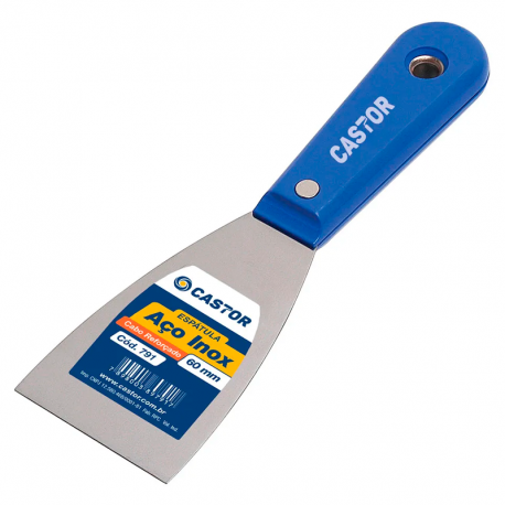 Espátula de Aço Inox 60mm com Cabo Plástico Reforçado 791 CASTOR