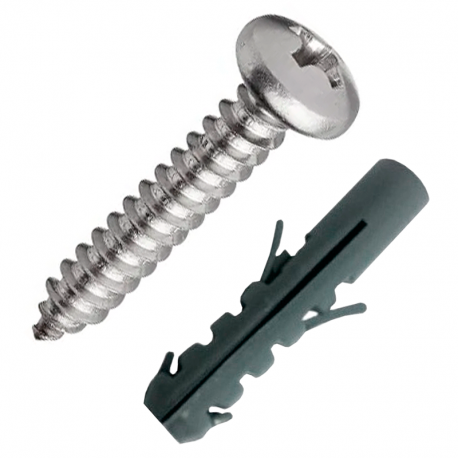 Parafuso Inox 4,2x38mm com Bucha 5mm Kit com 2 Peças PBIX-6 LAUREFIX