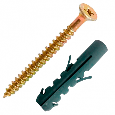 Parafuso Chave Philips 4,5x50mm e Bucha 7 Kit com 10 Peças PBPH-7 LAUREFIX