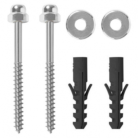 Parafuso Inox para Bacia e Tanque com Bucha 8mm Kit com 2 Peças WCS-IN LAUREFIX