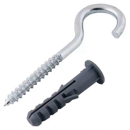 Gancho com Bucha 10mm Kit com 4 Peças GAN-10 LAUREFIX