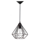 Pendente 22x18cm Aramado Diamante Preto para 1 Lâmpada 891401/550 PAVILONIS