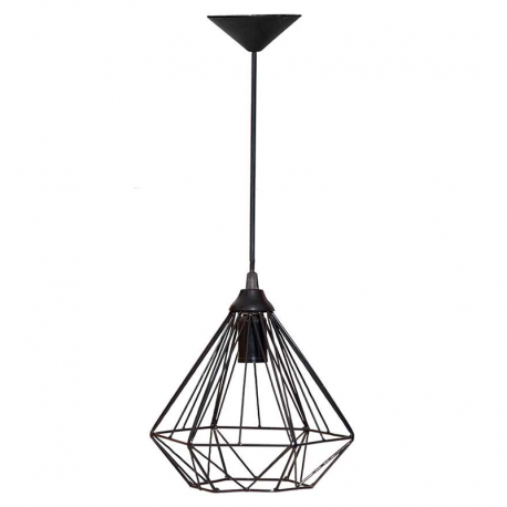 Pendente 22x18cm Aramado Diamante Preto para 1 Lâmpada 891401/550 PAVILONIS