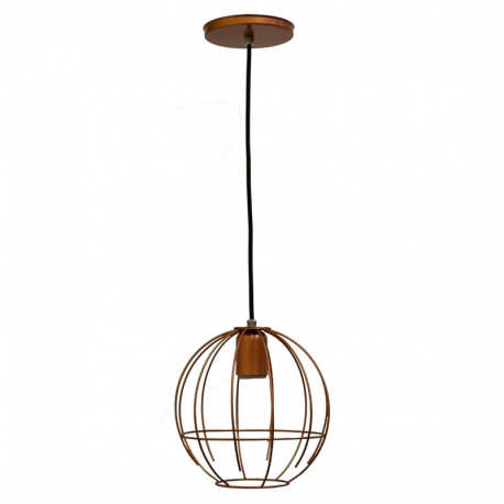 Pendente 19x18cm Aramado Bola Cobre para 1 Lâmpada 891102/550 PAVILONIS