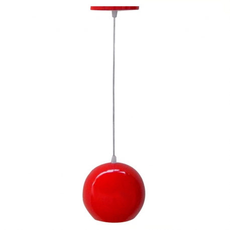 Pendente 18x12cm Bolinha Grande Vermelho para 1 Lâmpada 841105/550 PAVILONIS