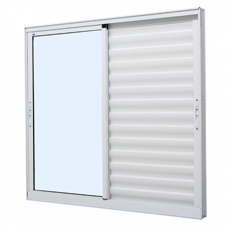 Veneziana 3 Folhas 100x150cm Caribe Max Alumínio Branco V3 JAP