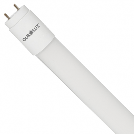 Lâmpada Superled Tube Glass T8 18W 6500K Bivolt Luz Branca OUROLUX