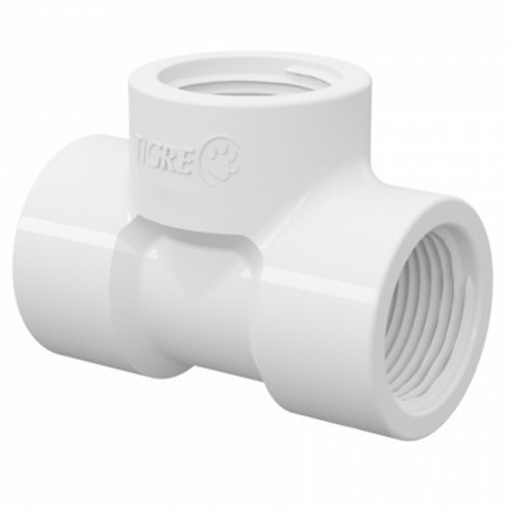 Tê 90º 1/2'' 20mm PVC Branco Roscável TIGRE