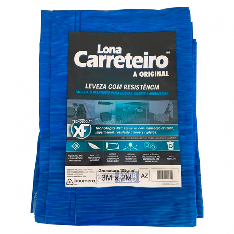 Lona Carreteiro 3x2m Azul Leve Boomera PLASITAP