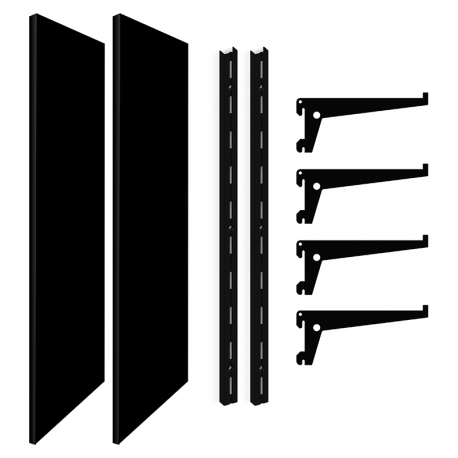 Kit 2 Prateleiras 60x30cm Multiuso Preta K2MP BRASFORMA