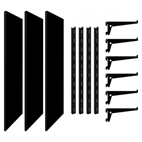 Kit 3 Prateleiras 90x25cm Multiuso Preta K3MP BRASFORMA