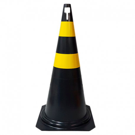 Cone para Sinalização 75cm Preto/Amarelo 0123160 PLASTCOR