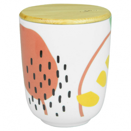 Porta Algodão Osaka Botanical com Tampa de Bambu YOI