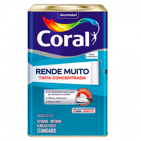 Tinta Látex Acrílico Standard Fosco Rende Muito Areia 16L CORAL