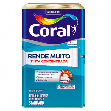 Tinta Látex Acrílico Standard Fosco Rende Muito Marfim 16L CORAL